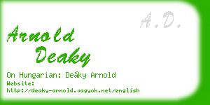 arnold deaky business card