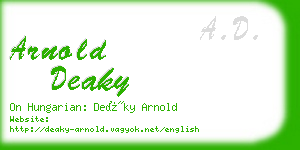 arnold deaky business card